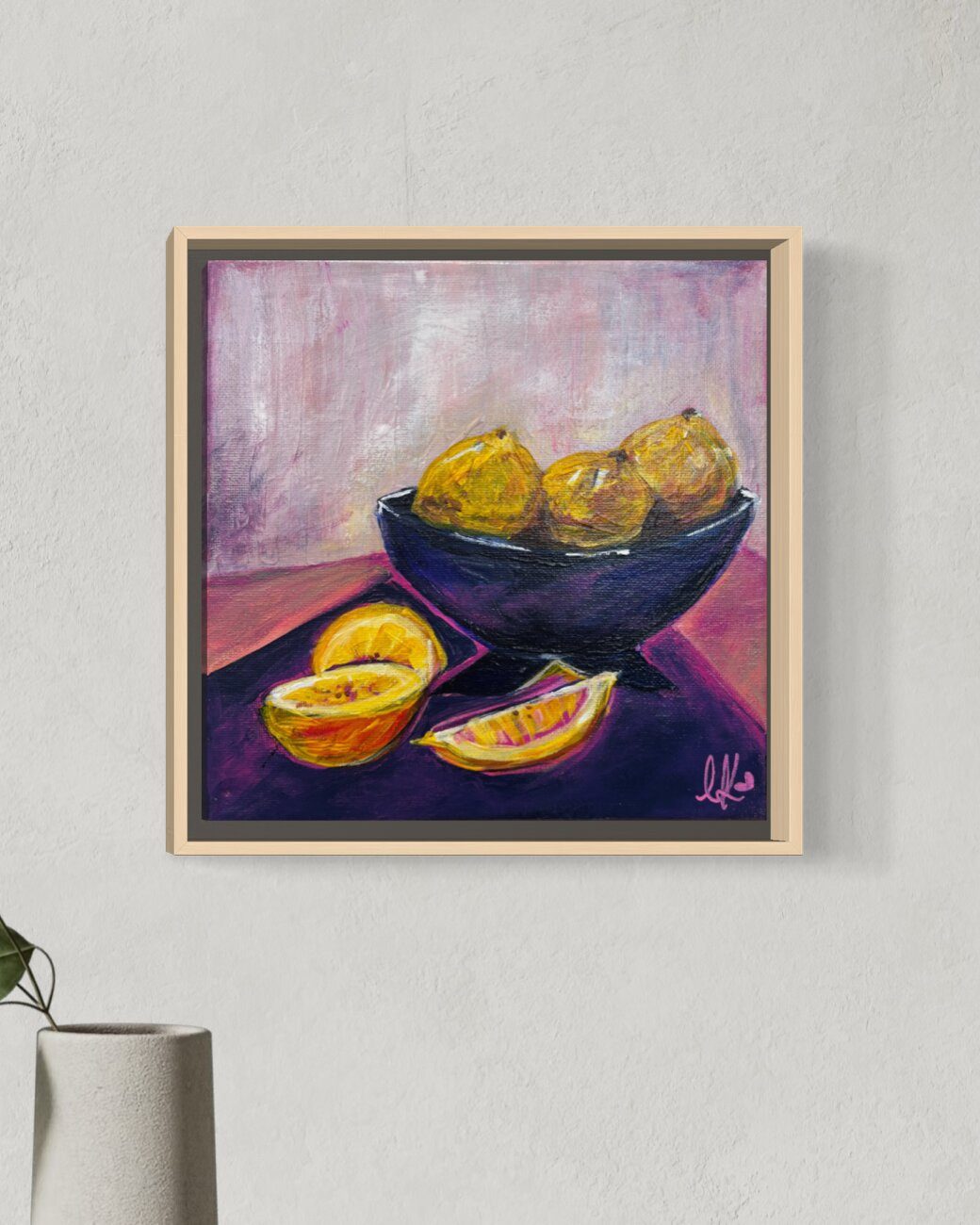 Lemons on wall