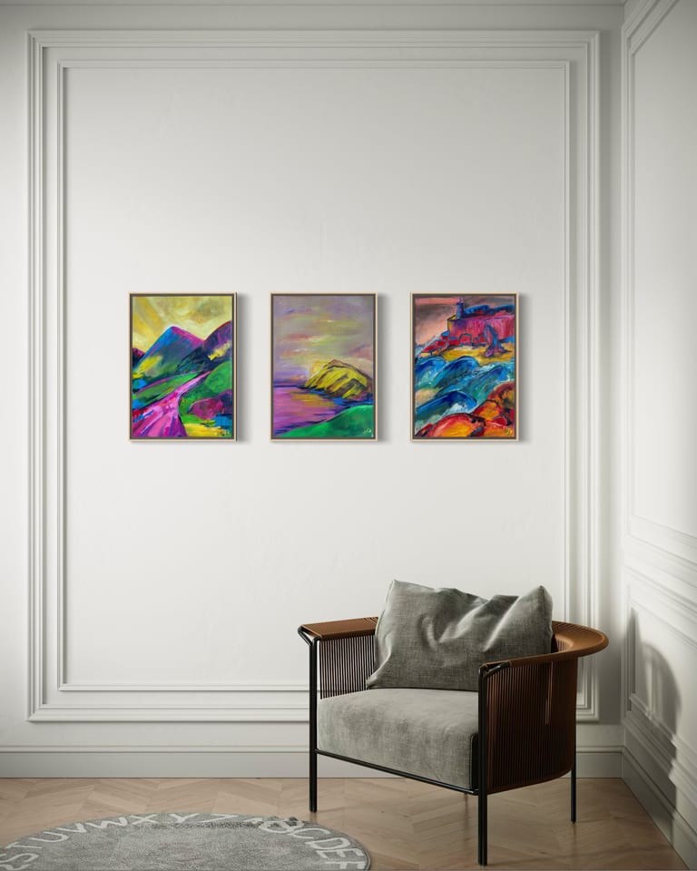 set of 3 ocean landscapes 